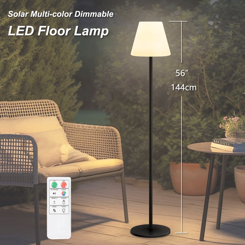 Cozylumi™ Postlucky 56" Solar LED Floor Lamp Dimmable with Remote Control, RGB Color