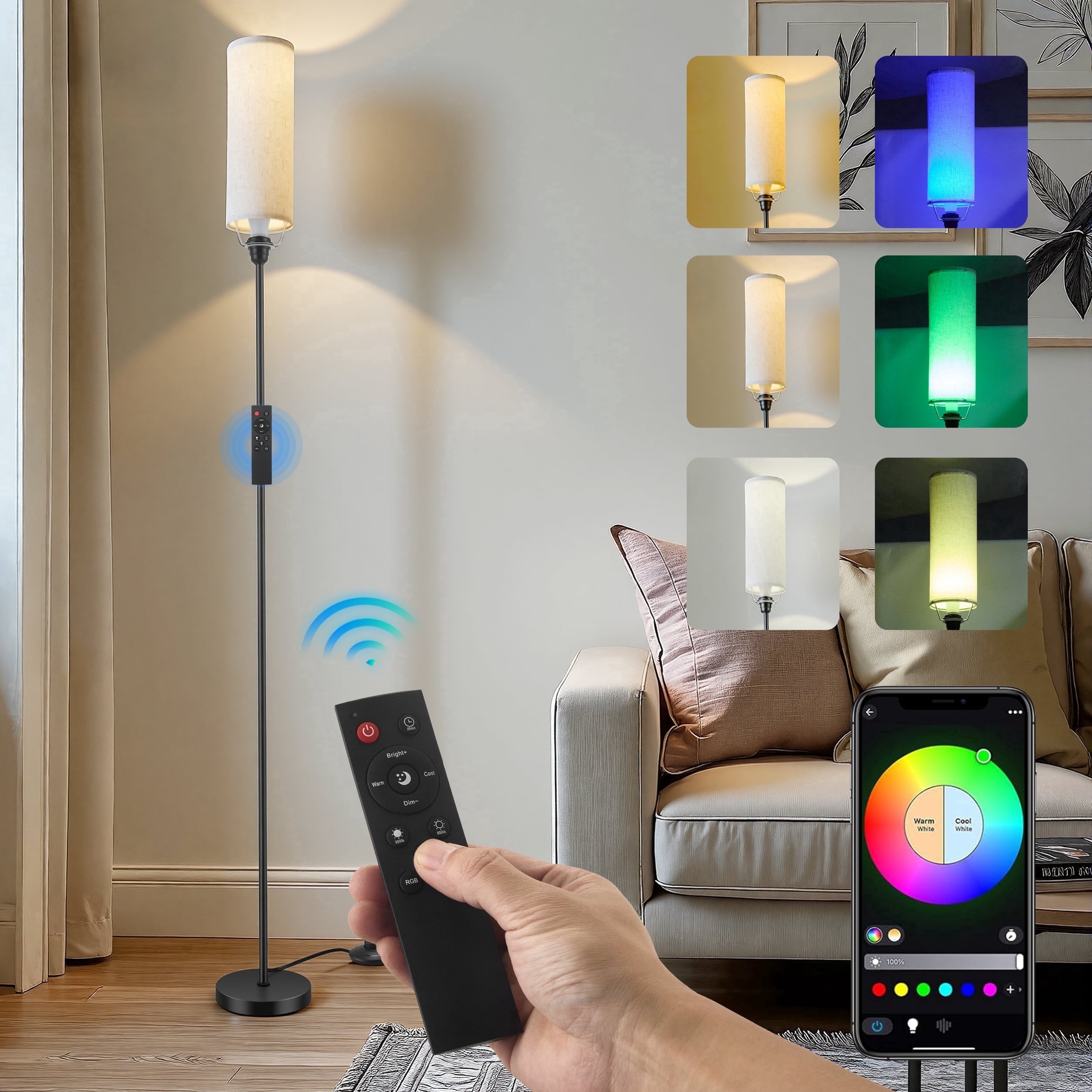Cozylumi™ RELOIVE LED Floor Lamp,68.1 Dimmable Standing Tall Lamp with APP Control &