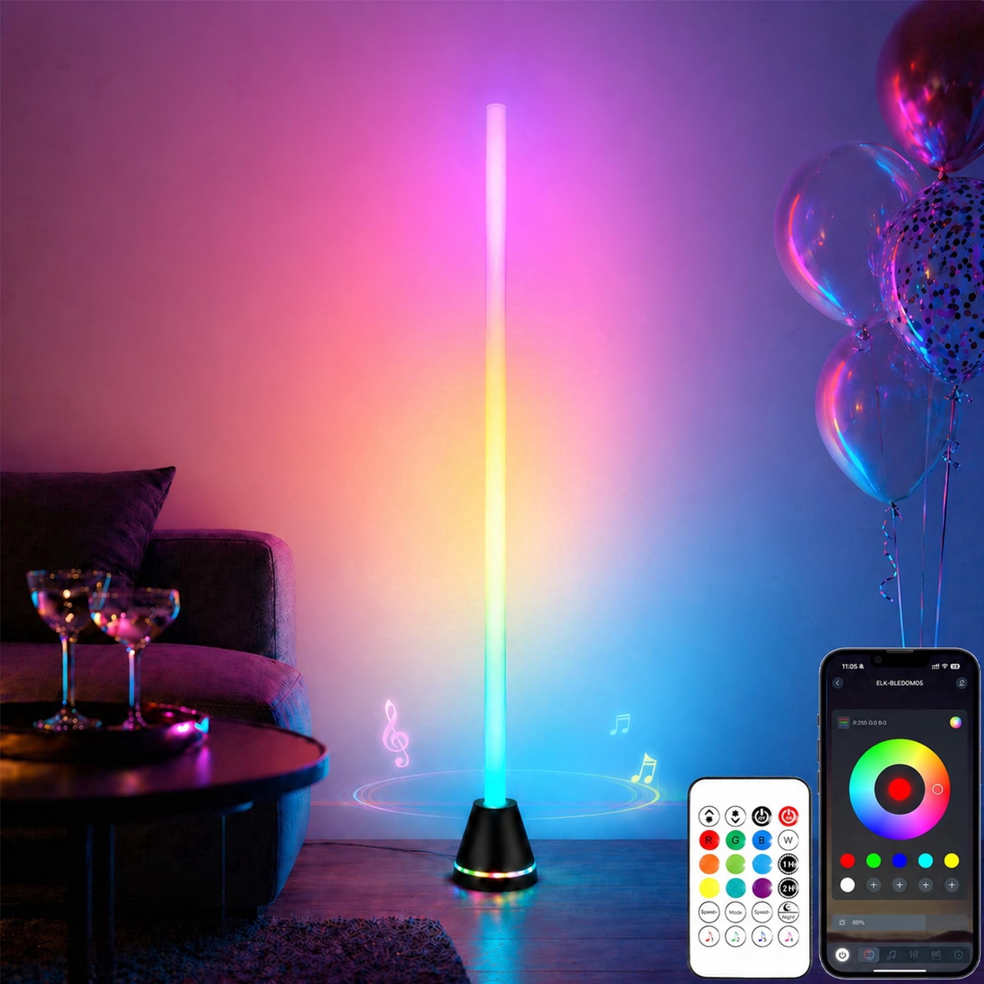 Cozylumi™ LED Floor Lamp, RGB Corner Floor Lamp Music-Sync Color Changing, App Control