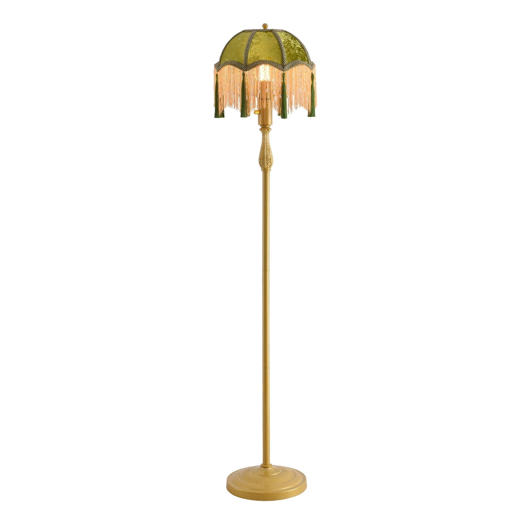 Cozylumi™ Retro tassel floor lamp with adjustable light simple upright metal base LED