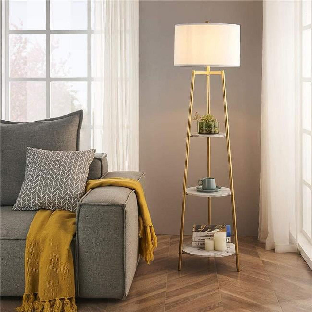 Cozylumi™ Rosen Garden LT7031 Floor Lamp with Round Shelves - Gold