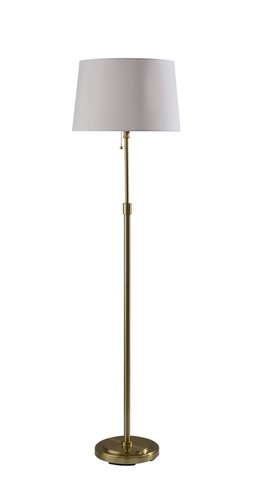 Cozylumi™ 59.5 in Gold Stick Floor Lamp with White Fabric Shade
