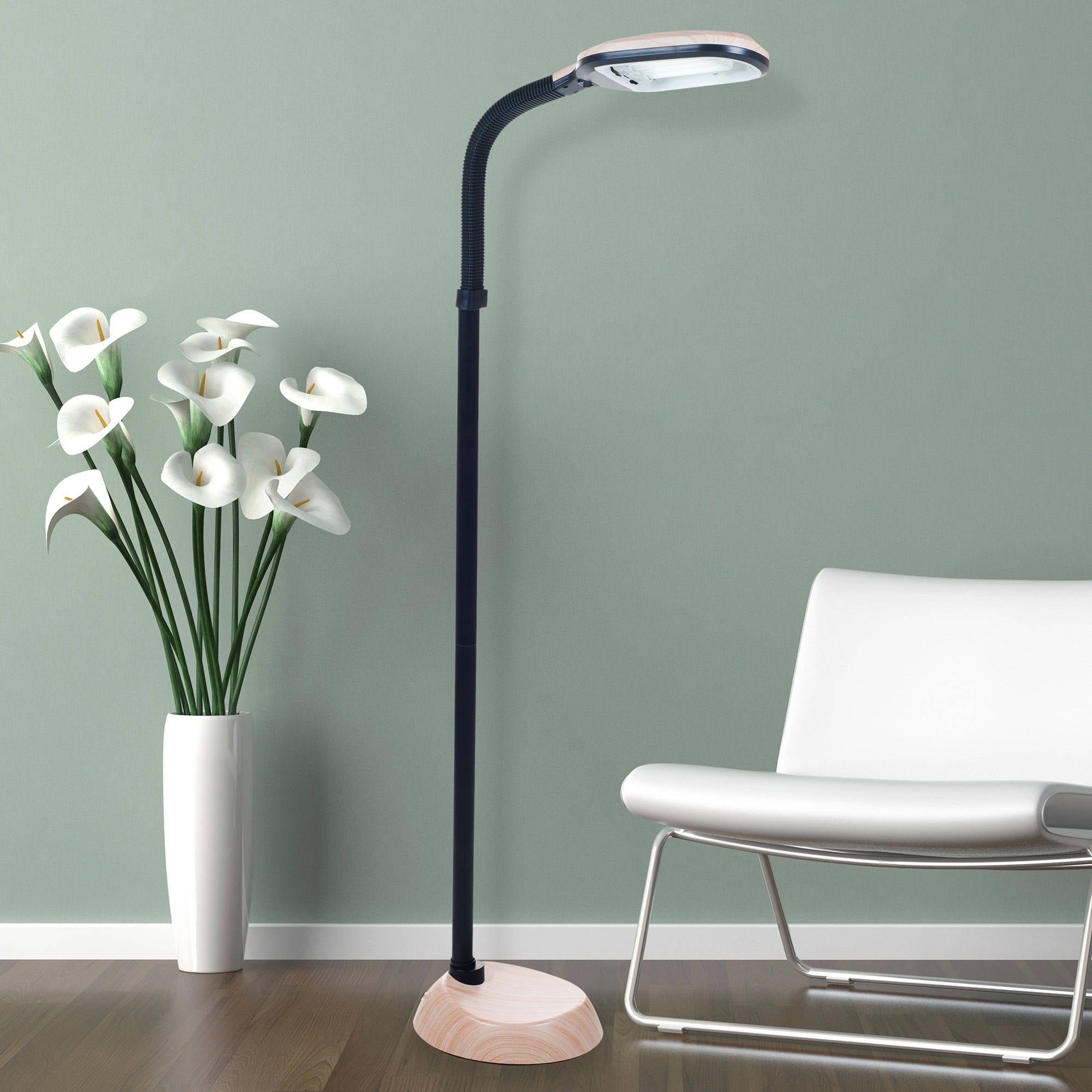 Cozylumi™ Somerset Home Adjustable Floor Lamp in Woodgrain Color