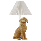 Cozylumi™ White Labrador Dog Brass Table Lamp