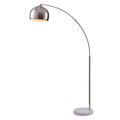 Cozylumi™ Teamson Home Arquer 68.1" Arc Floor Lamp with Faux Marble Base, Nickel