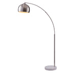 Cozylumi™ Teamson Home Arquer 68.1" Arc Floor Lamp with Faux Marble Base, Nickel
