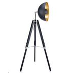 Cozylumi™ Teamson Home Tripod Floor Lamp Industrial Metal Dish Shade Black Fascino