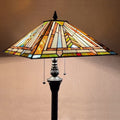 Cozylumi™ Tiffany Floor Lamp Mission Style Blue Stained Glass Floor Light for Reading