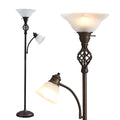 Cozylumi™ Floor Lamp for Living Room, LED Standing Reading Light for Bedroom with Glass
