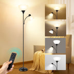 Cozylumi™ Floor Lamp with Reading Light for Living Room, LED Standing Lamp with Remote