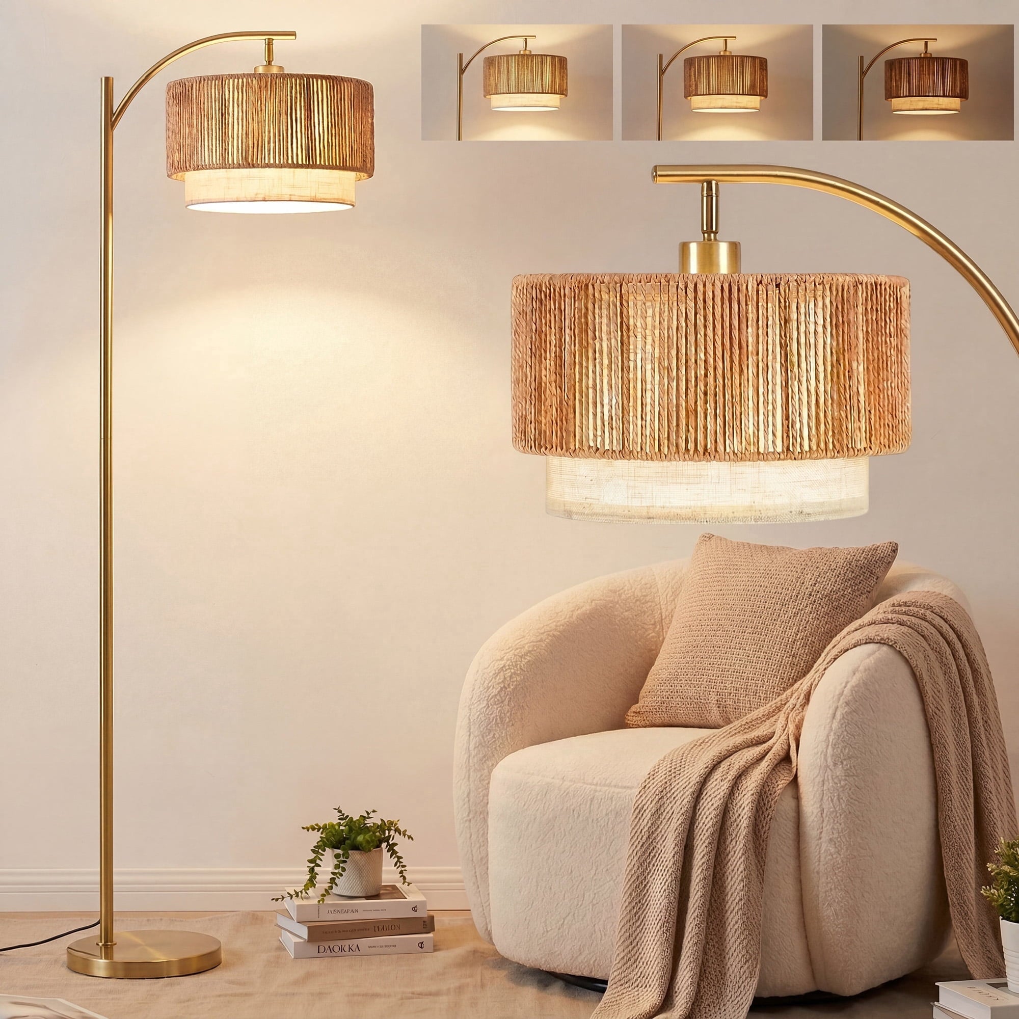 Cozylumi™ VOLIVO Floor Lamp for Living Room, 63" Arc Floor Lamp with 3 Color