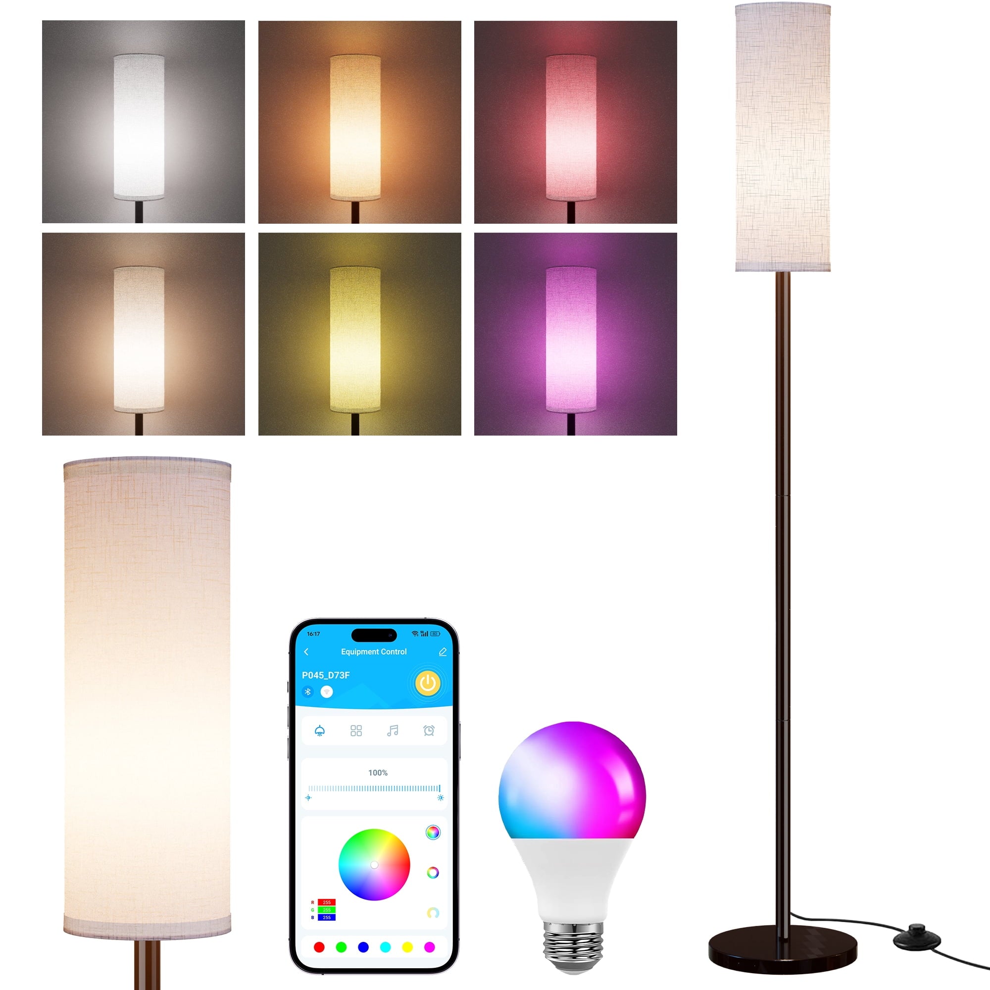 Cozylumi™ VOLIVO LED Floor Lamp, RGB Standing Lamps, Works with Alexa/Google Home