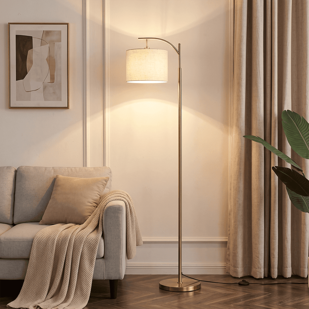 Cozylumi™ Vesteel Floor Lamp, Standing Lamp with 3 Color Temperatures & Lampshade, Arch