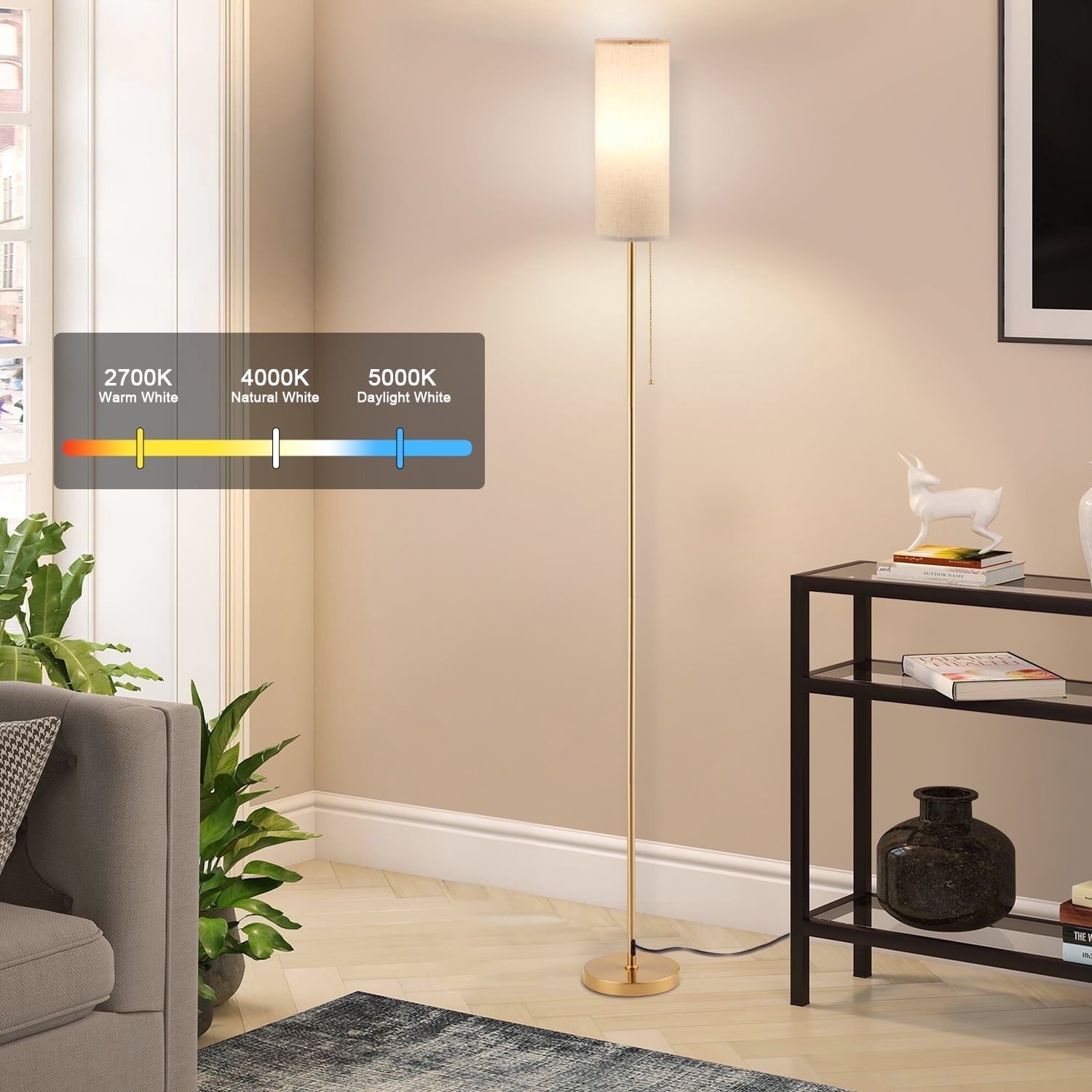 Cozylumi™ Vesteel Floor Lamp for Living Room, Modern Standing Lamp with 3 Color