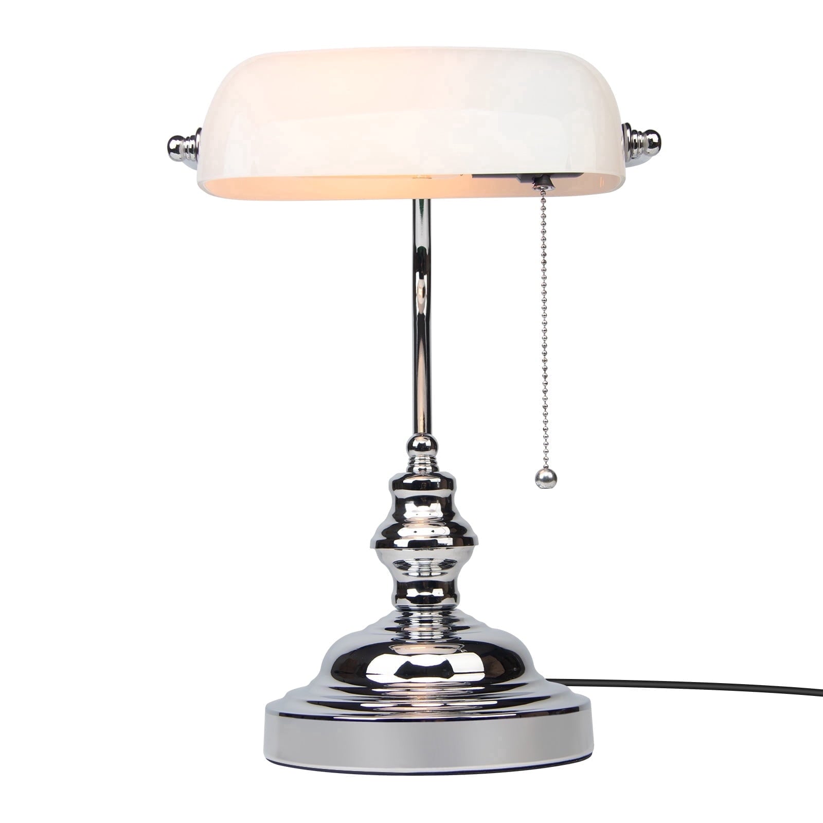 Cozylumi™ Novaretro Vintage Green Glass Bankers Floor Lamp with Adjustable Arm & Pull