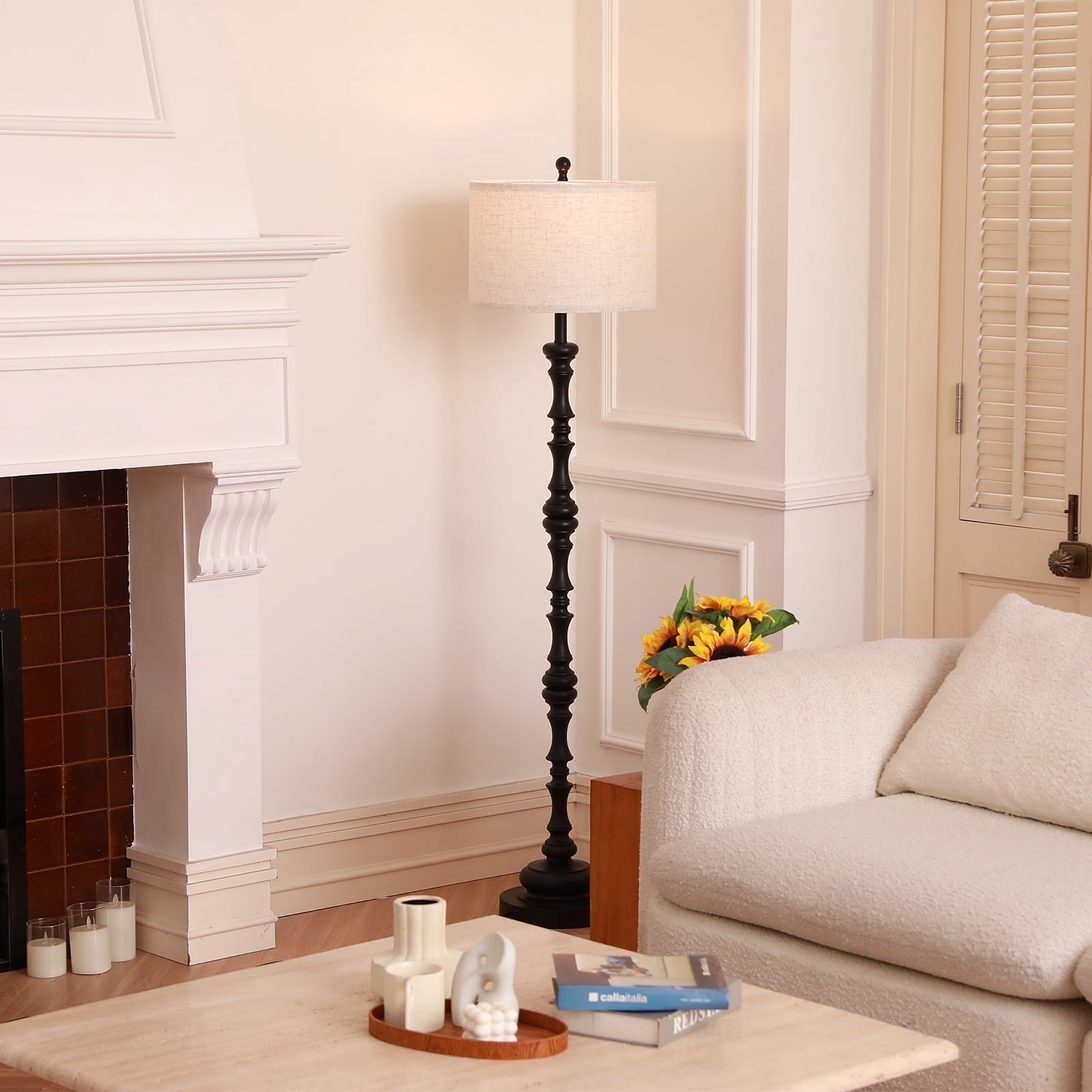 Cozylumi™ Floor Lamps for Living Room with 12W LED Bulb, Vintage Floor Lamp with 3
