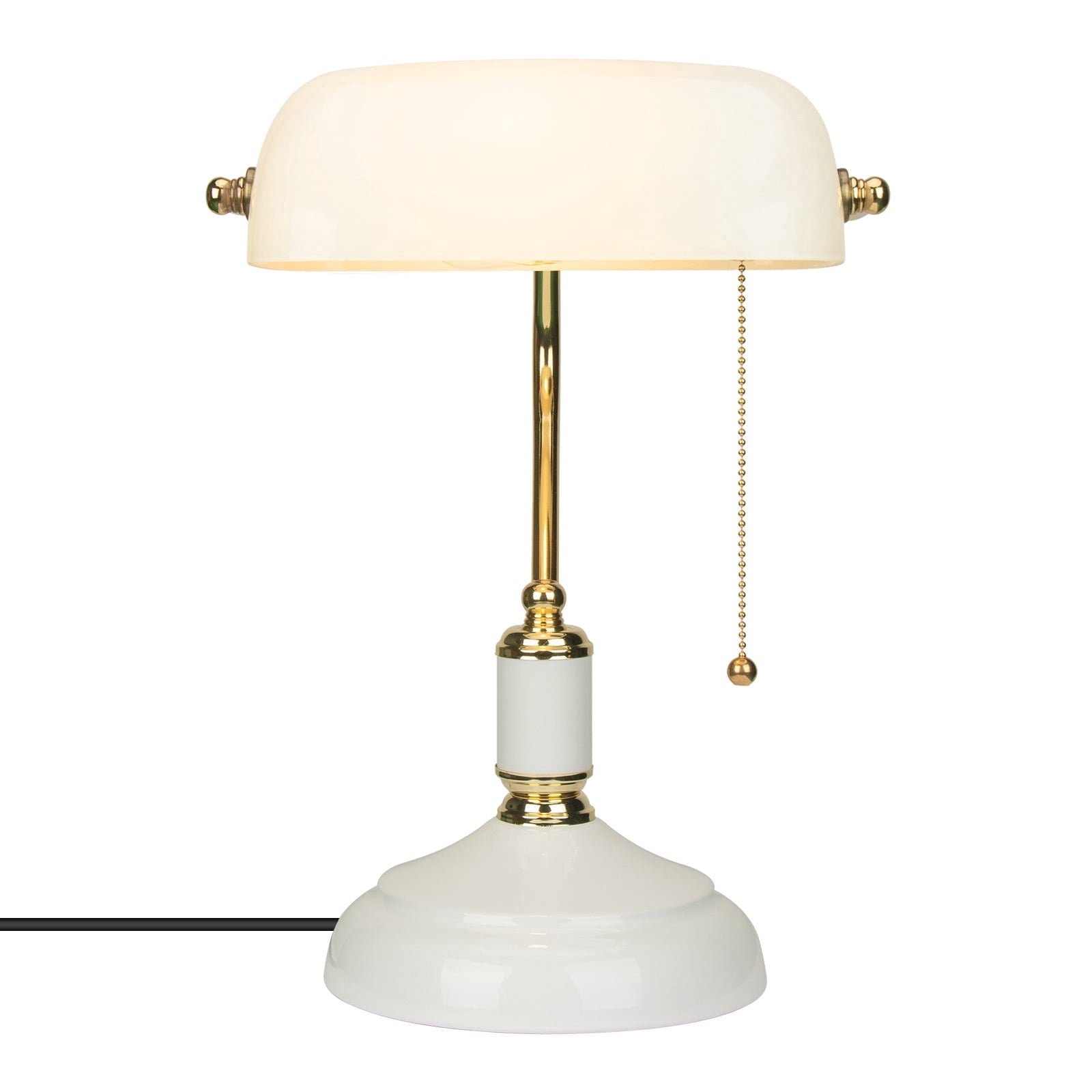 Cozylumi™ Novaretro Vintage Green Glass Bankers Floor Lamp with Adjustable Arm & Pull
