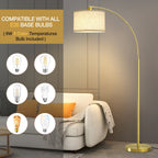 Cozylumi™ Gold Modern Arc Floor Lamp, Tall Pole Lamp with On/Off Foot Switch