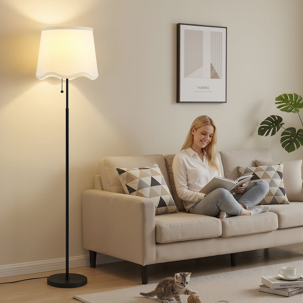 Cozylumi™ 60 Inch Adjustable Color Floor Lamp Pull Chain Light with Bulb for Home