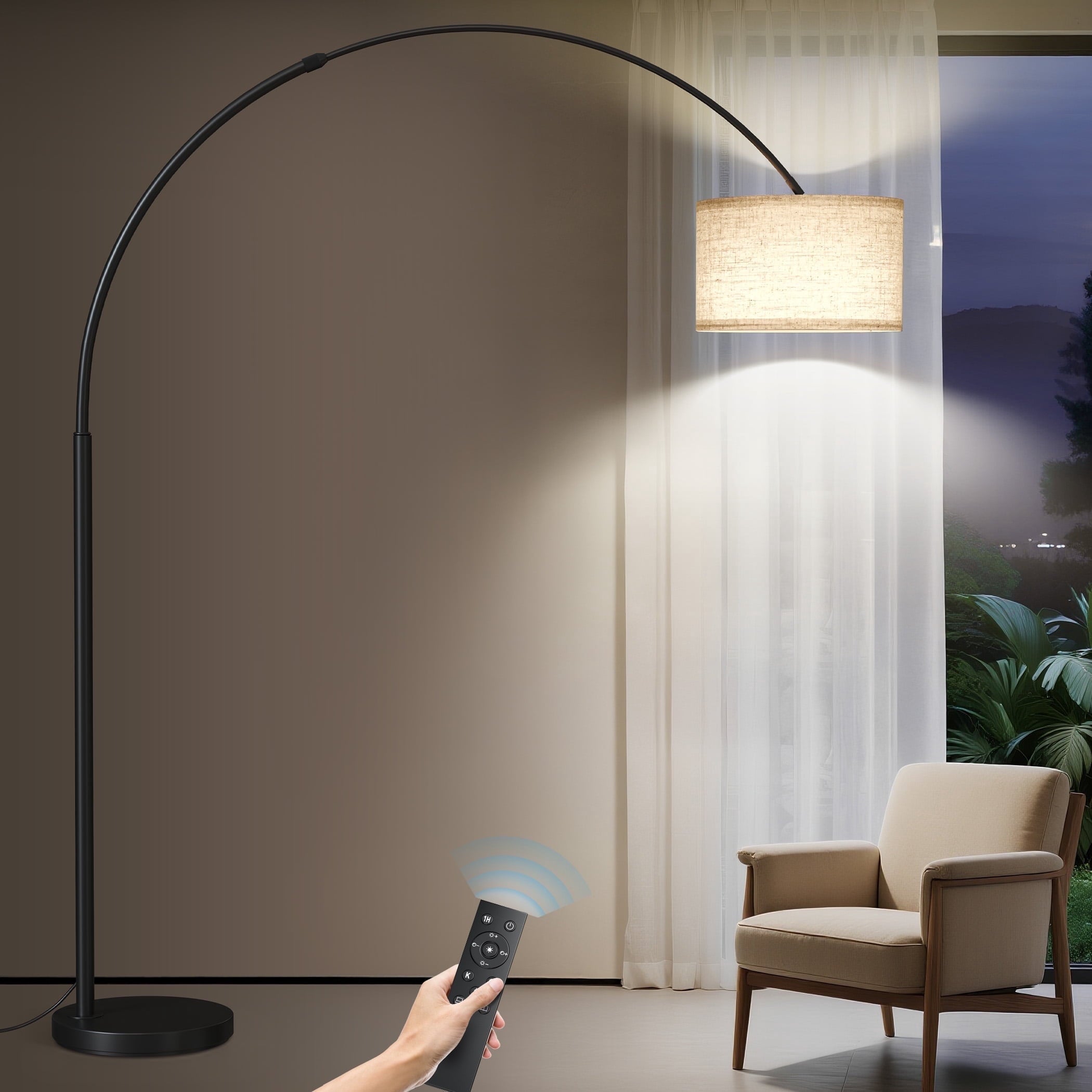 Cozylumi™ 82" Tall Floor Lamps for Living Room, Remote Control Large Arc Floor Lamp