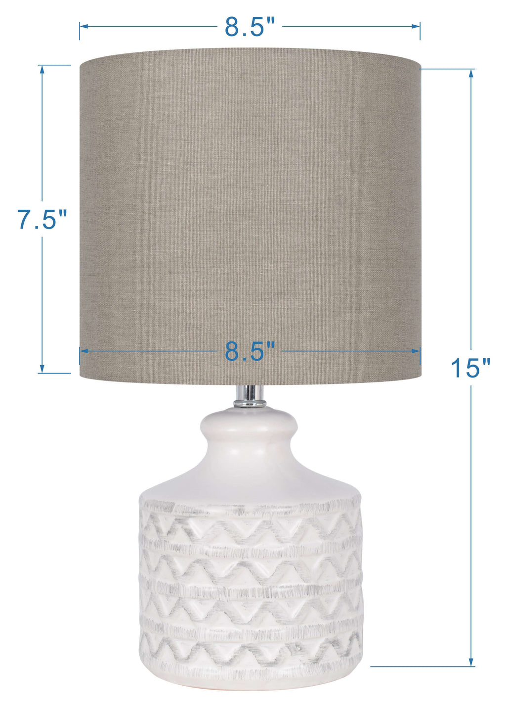 Cozylumi™ White Ceramic Table Lamp, 15"