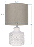 Cozylumi™ White Ceramic Table Lamp, 15"