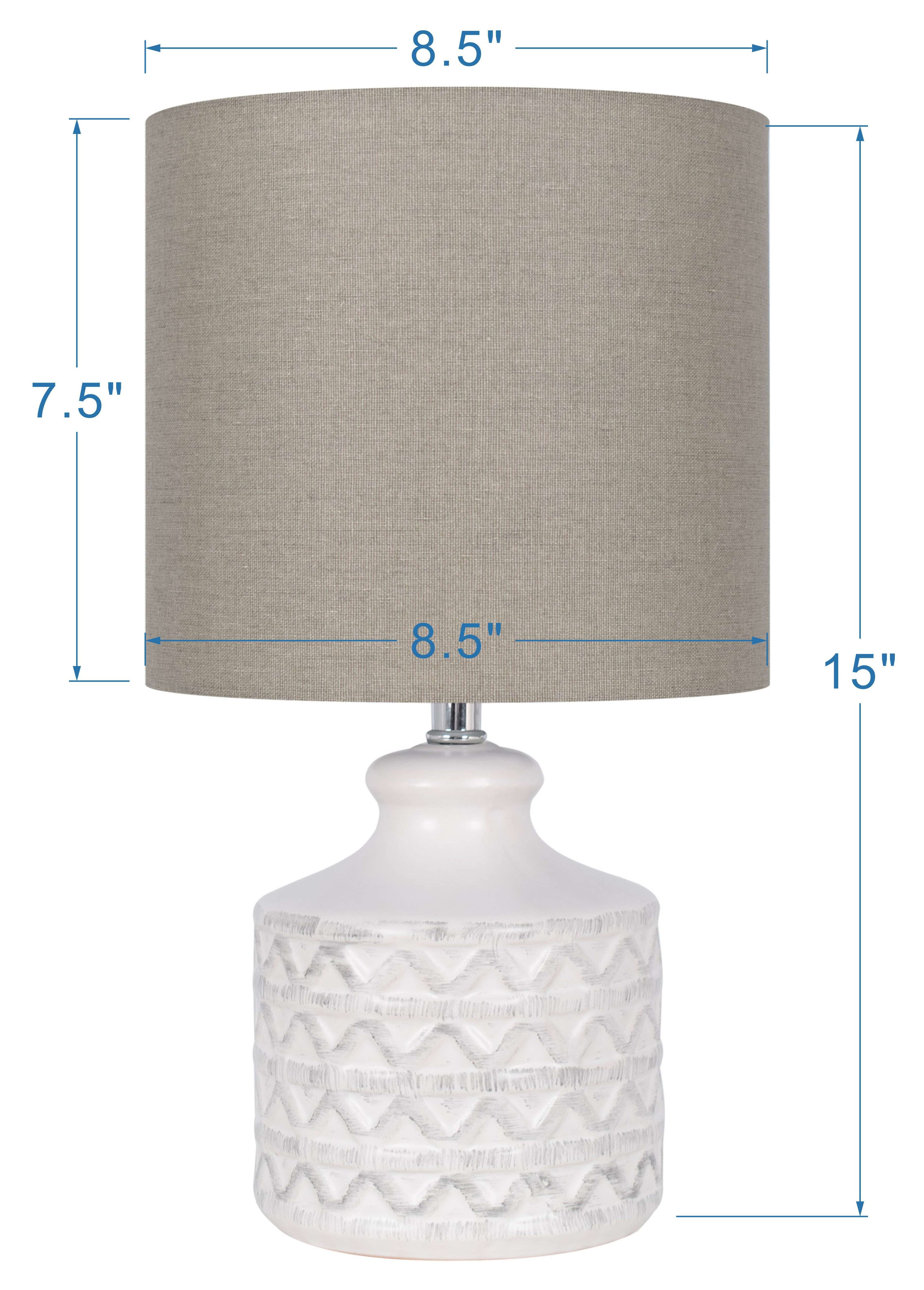 Cozylumi™ White Ceramic Table Lamp, 15"