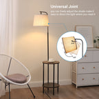 Cozylumi™ DEWENWILS Floor Lamp with Table for Living Room, 62in Rustic Farmhouse Wooden