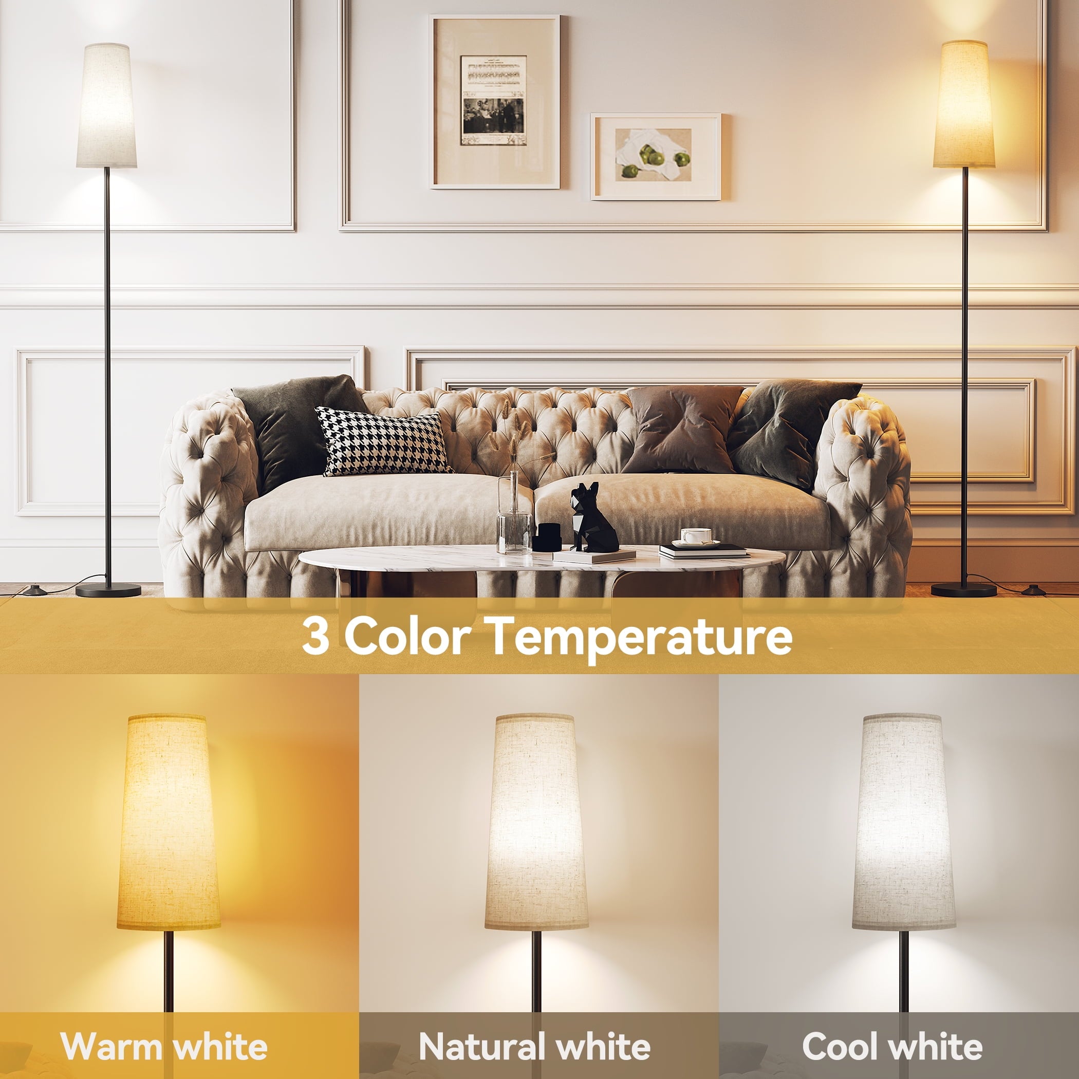 Cozylumi™ Floor Lamp, Floor Lamp for Living Room Modern Standing Lamps with Lampshade 3