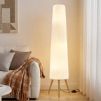Cozylumi™ 60 Inch White Wood Floor Lamp Adjustable Color Temperature Light with Three