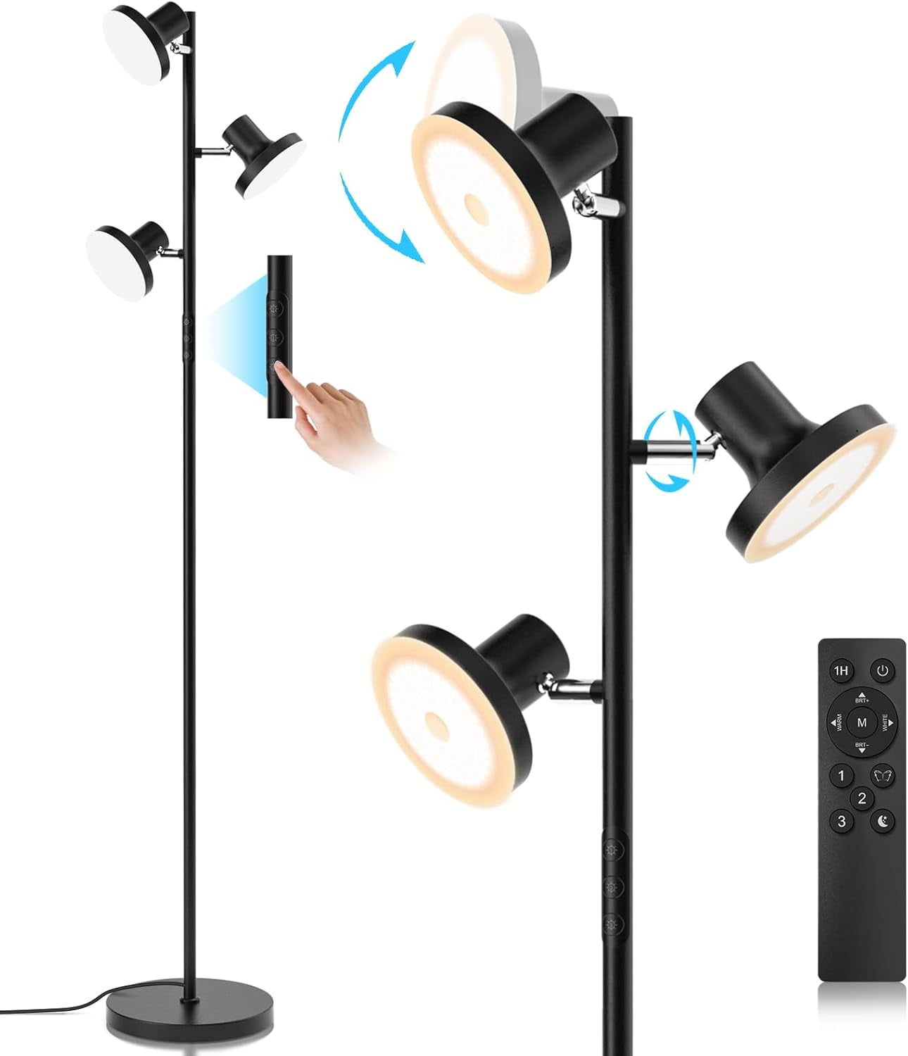 Cozylumi™ BedLuxury Tree Floor Lamp With Remote & Touch Control - 3 Lights, Modern