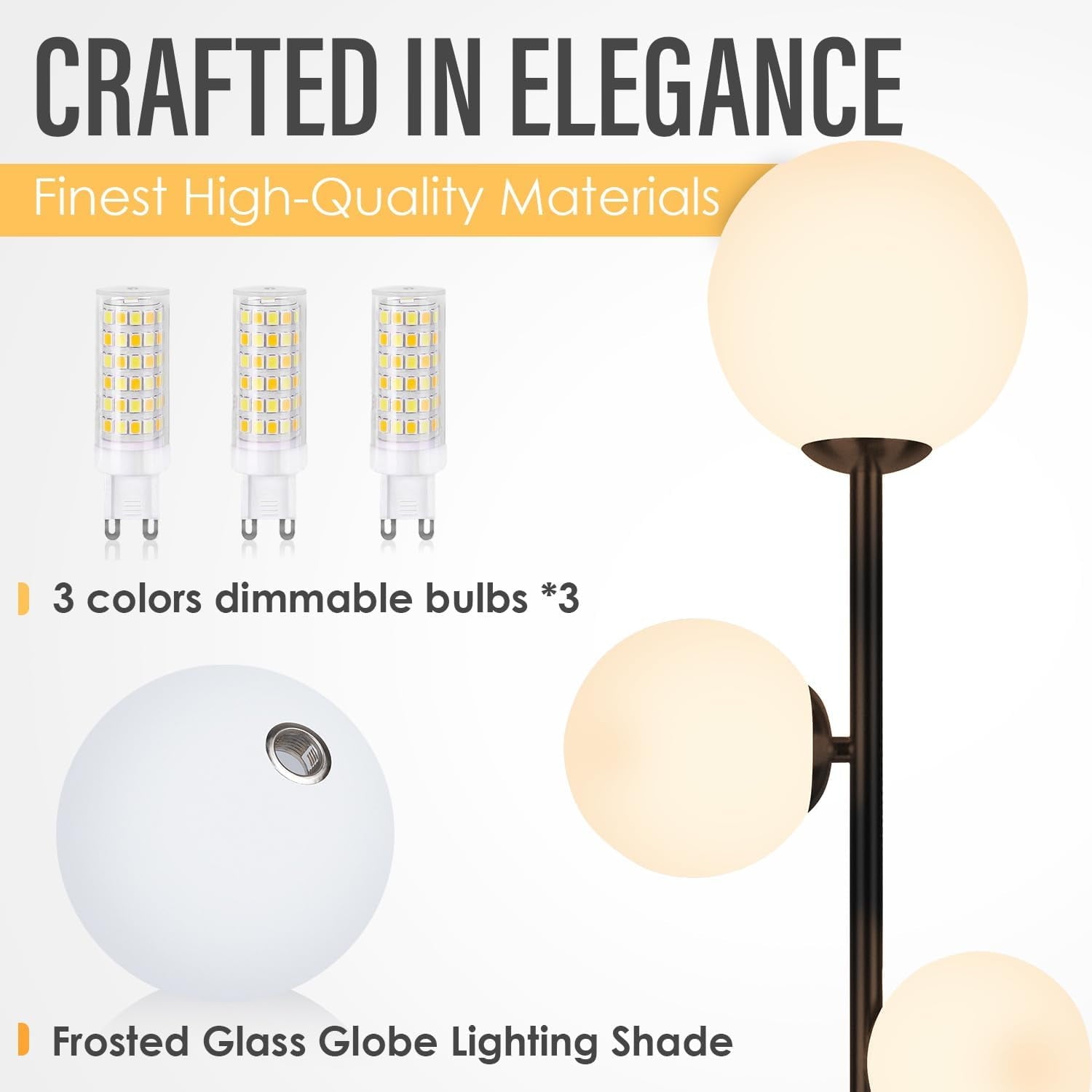 Cozylumi™ 3 Globe Eclectic Floor Lamp - 3 Color Options Moderm Floor Lamps for Living