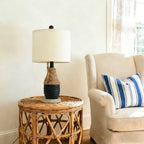 Cozylumi™ Farmhouse Table Lamp for Living Room Bedroom 20" Coastal Navy Blue
