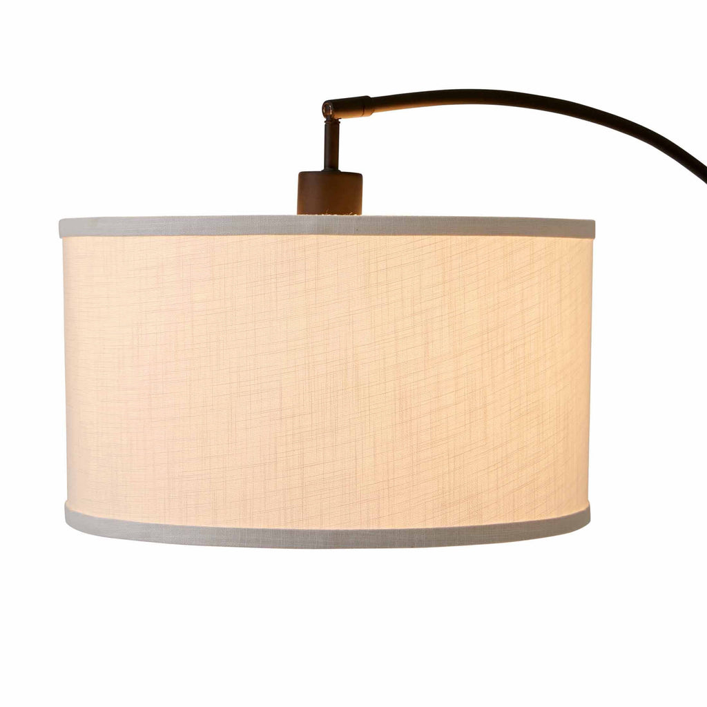 Cozylumi™ Michelle 71-Inch Metal Arc Floor Lamp with White Fabric Shade and 3-Way Switch