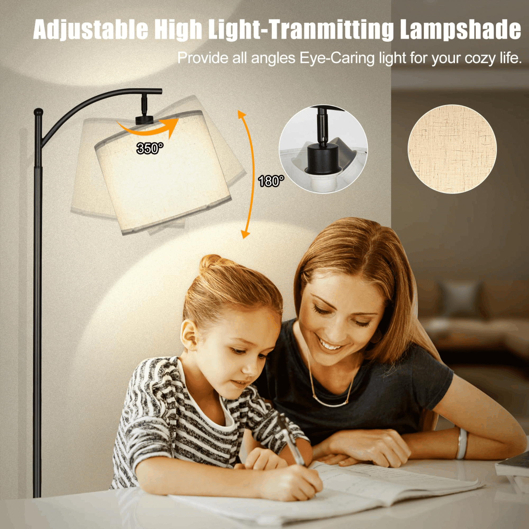 Cozylumi™ HadinEEon Floor Lamp, Standing Lamp Tall with Remote Control for Living Room