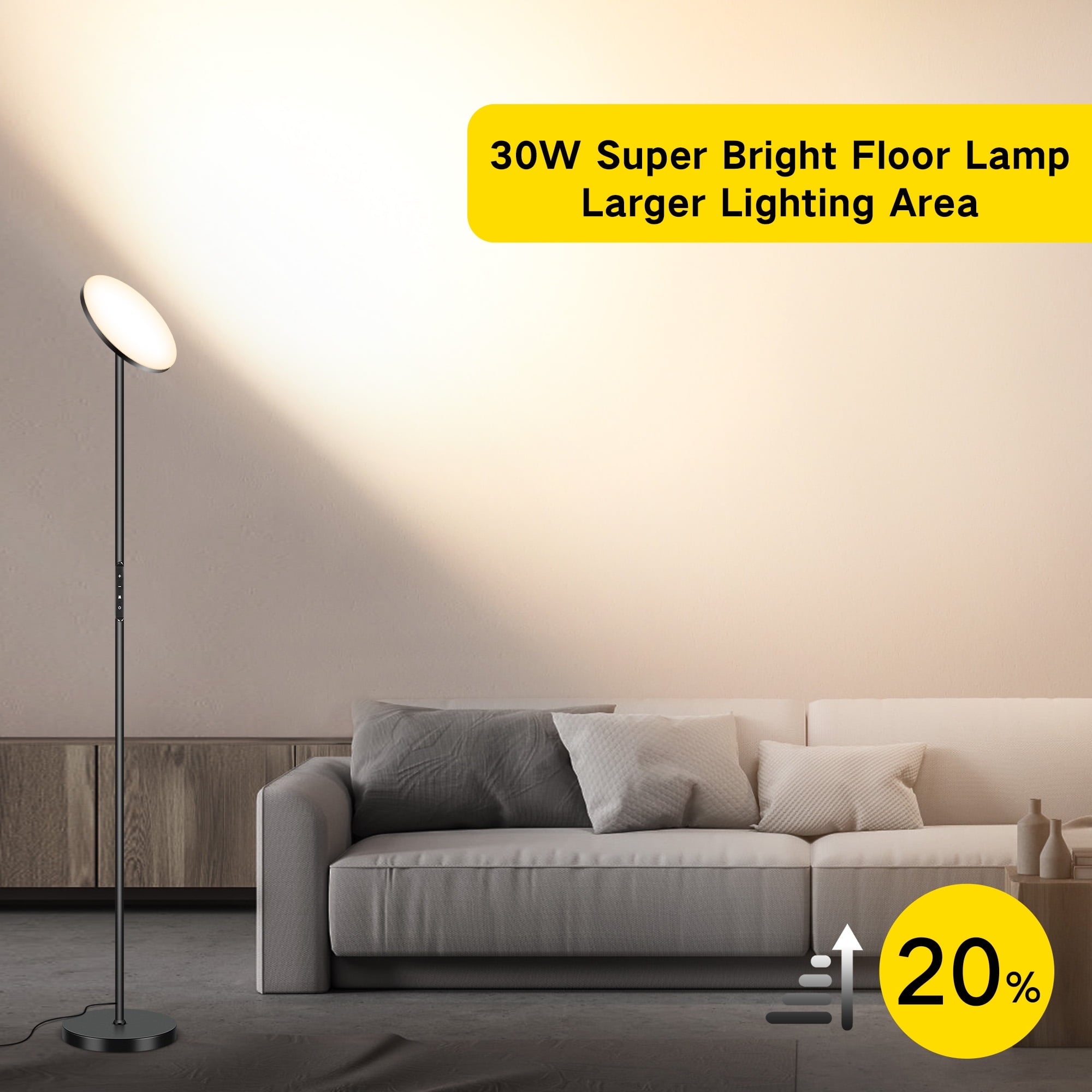 Cozylumi™ Floor Lamp with Remote, Super Bright Standing Lamp, 4 Color Temperature