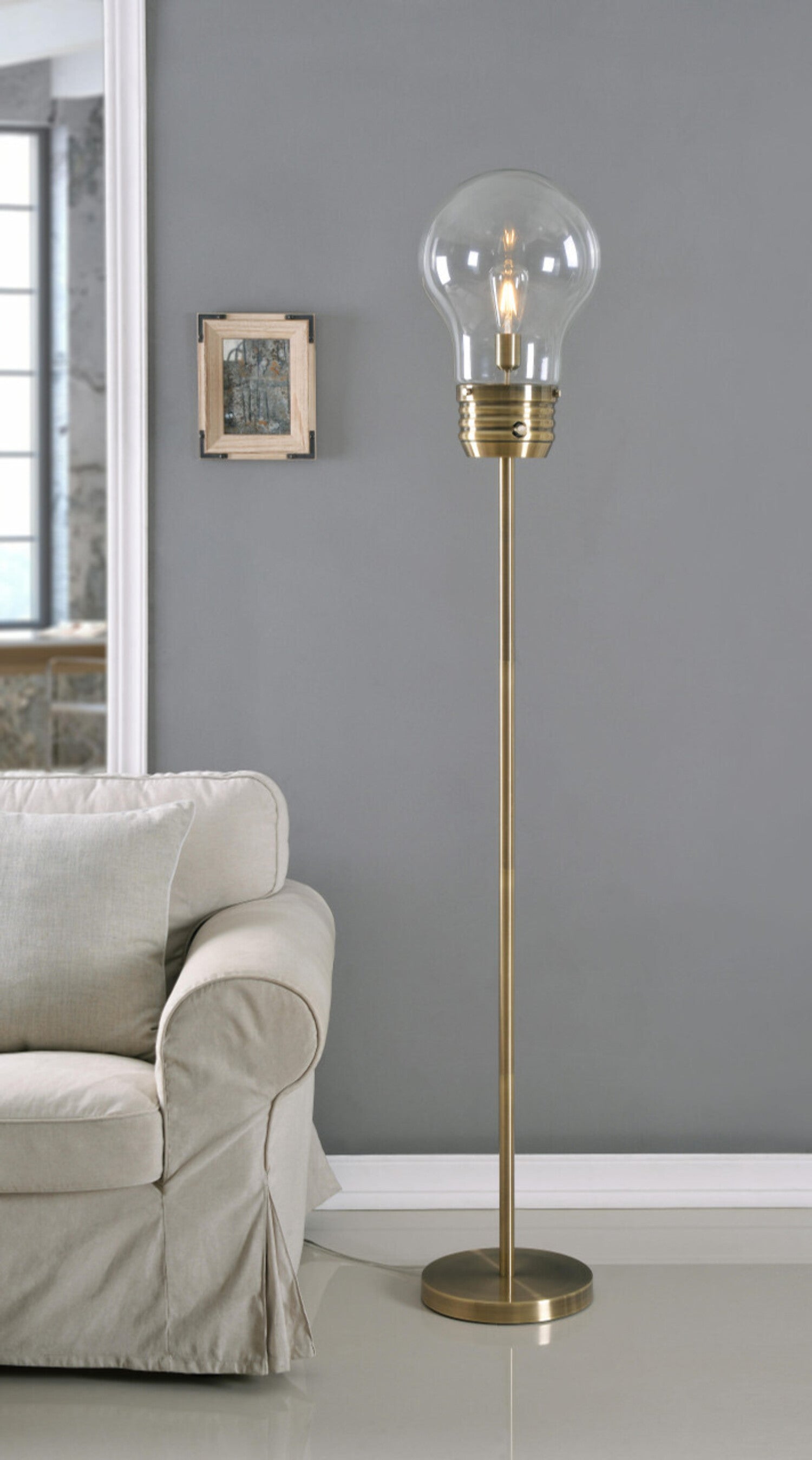 Cozylumi™ Edison 71.5'' LED Floor Lamp with Clear Glass Novelty Shade Modern Floor