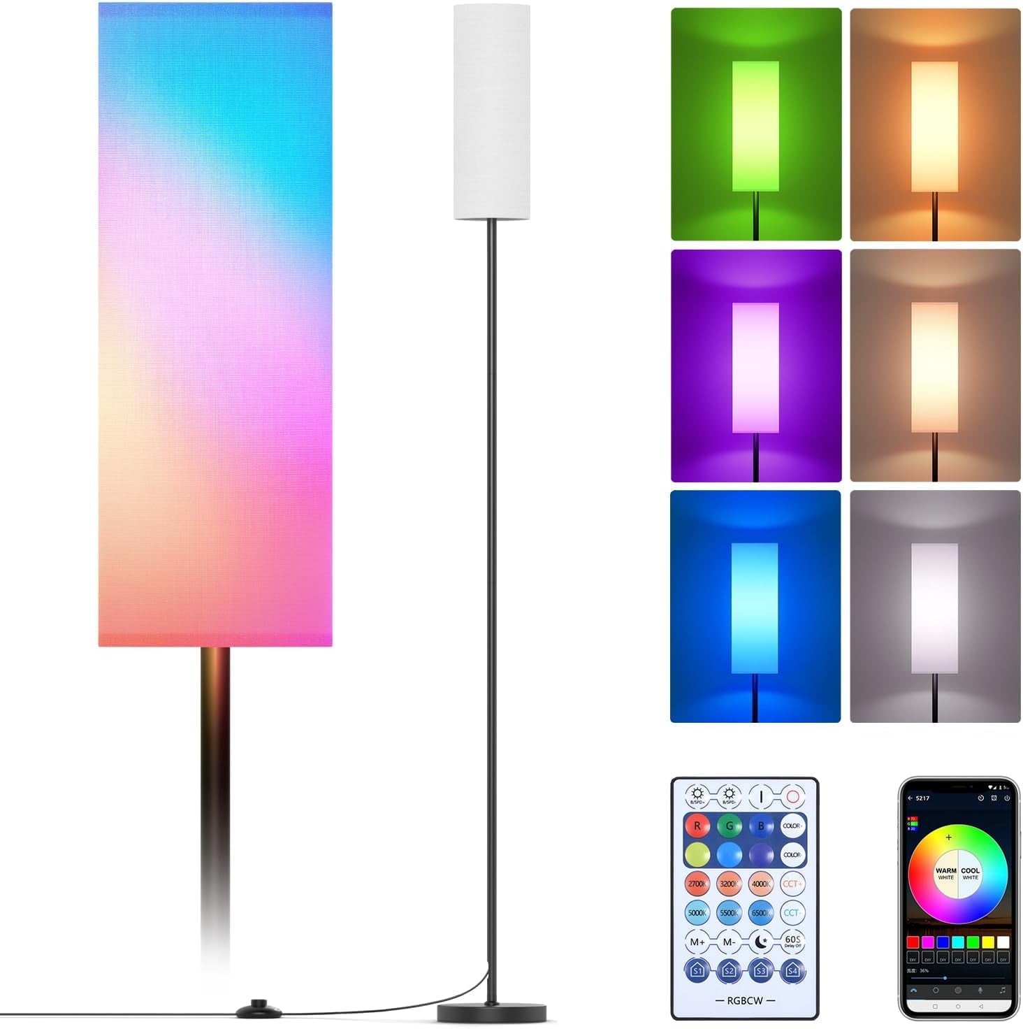 Cozylumi™ CAALOGT RGB Floor Lamps, Modern Standing Lamp with App & Remote Control for