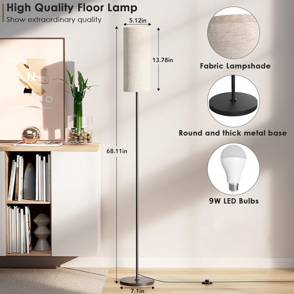 Cozylumi™ BN-LINK Dimmable Floor Lamp with 3 Color Temperatures, Standing Lamp with LED
