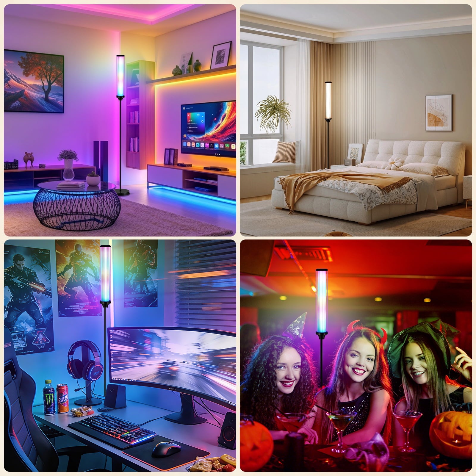 Cozylumi™ 69" Floor Lamp, Smart RGBCW Floor Lamp with 16 Million DIY Colors & 200+