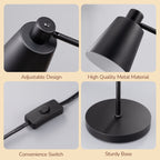 Cozylumi™ 59" Black Modern Floor Lamps for Living Room, Adjustable Lampshade, Metal