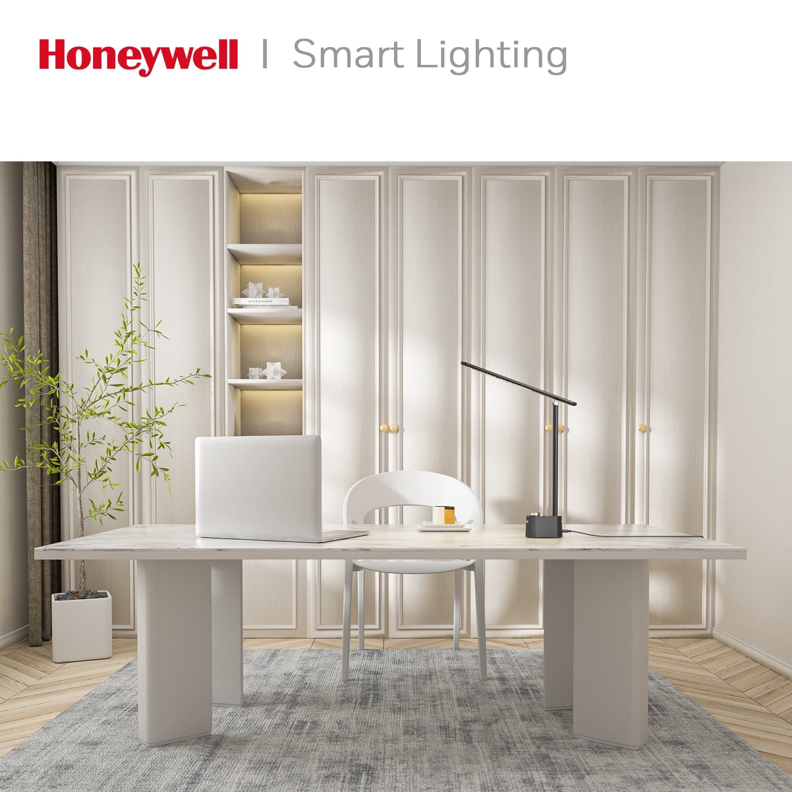 Cozylumi™ Honeywell Desk Lamp Home Office - LED Lighting with Charging Station A+C USB