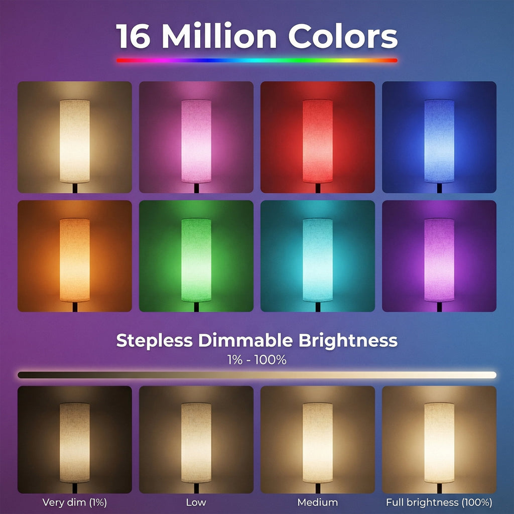 Cozylumi™ RGB Modern Floor Lamp for Living Room, LED Standing Lamp with App Control