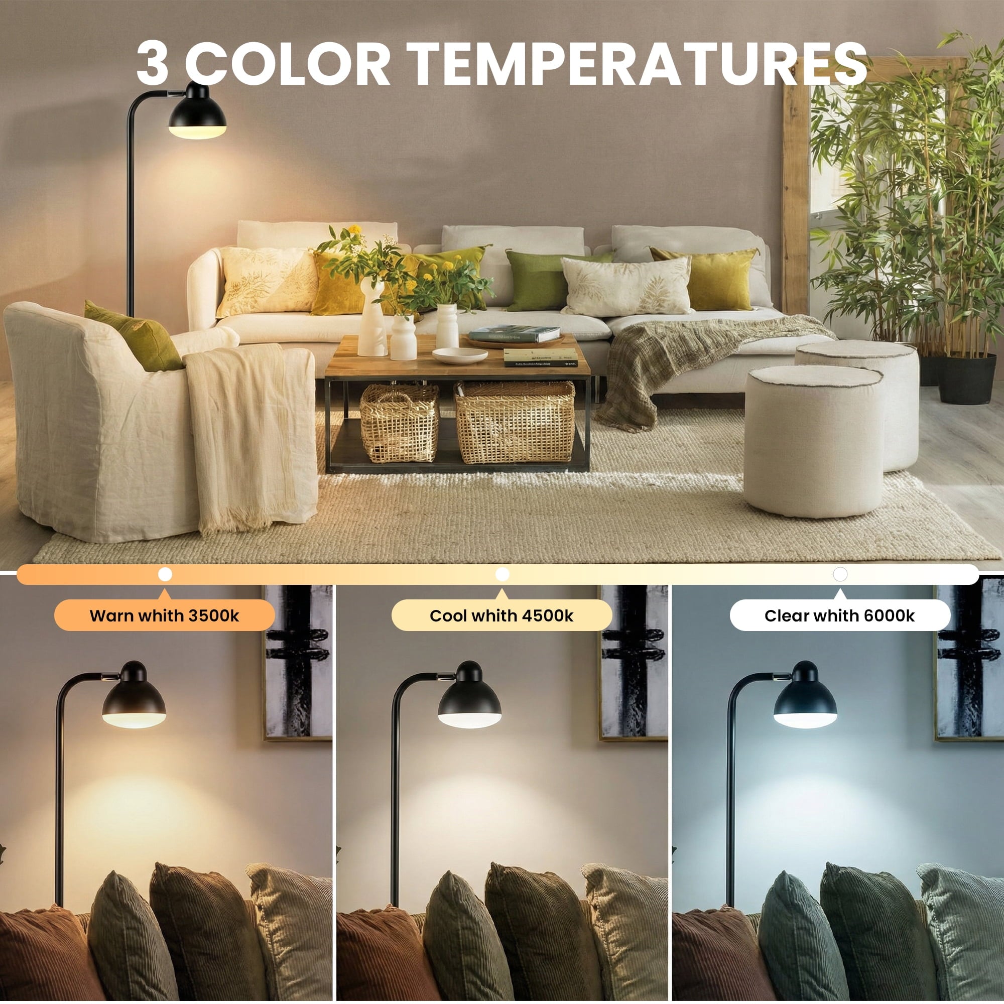 Cozylumi™ Floor Lamp for Living Room, Standing Lamp with Remote Control, 1H Timer &