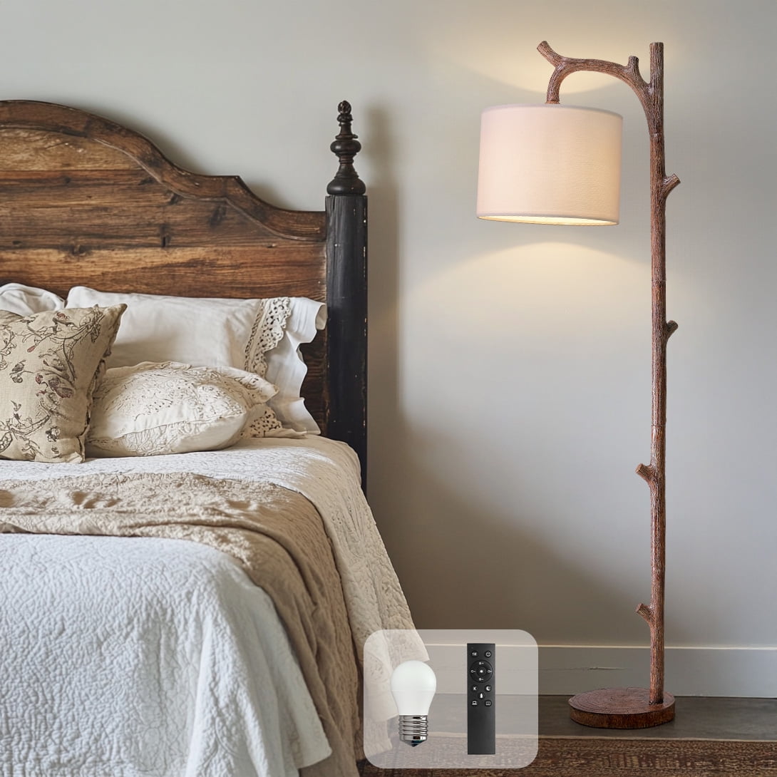 Cozylumi™ 61.5" Vintage Floor lamp for Living Room, Brown Resin Tree Trunk decoration