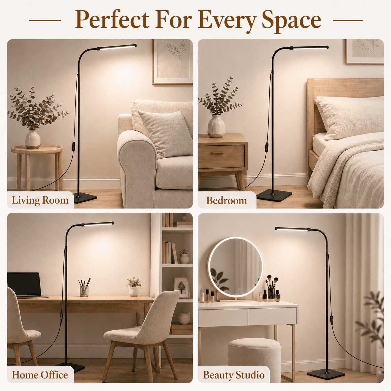 Cozylumi™ SERBASIC LED Floor Lamp, Dimmable Standing Light Height Adjustable with 360°