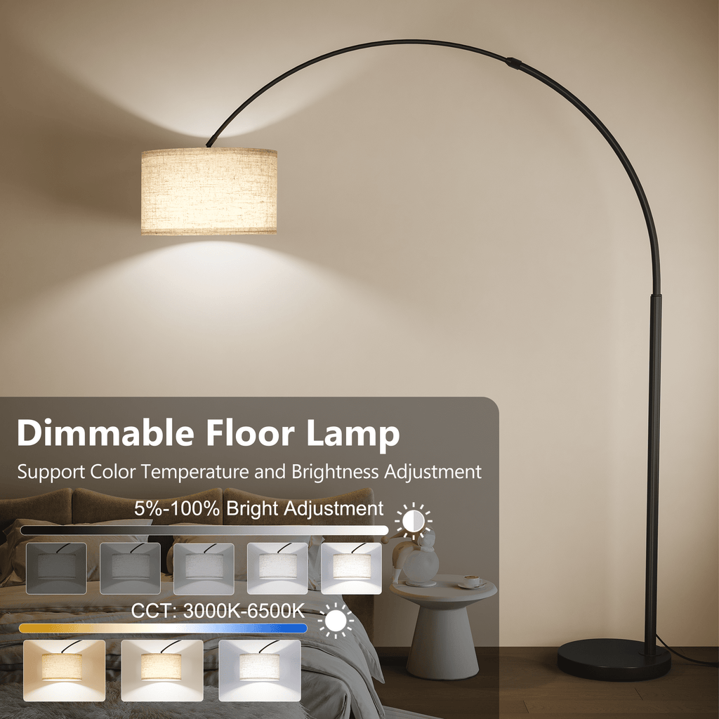 Cozylumi™ 82" Tall Floor Lamps for Living Room, Remote Control Large Arc Floor Lamp
