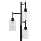 Cozylumi™ 63.5 in 3 Light Contemporary Black Floor Lamp Clear Glass