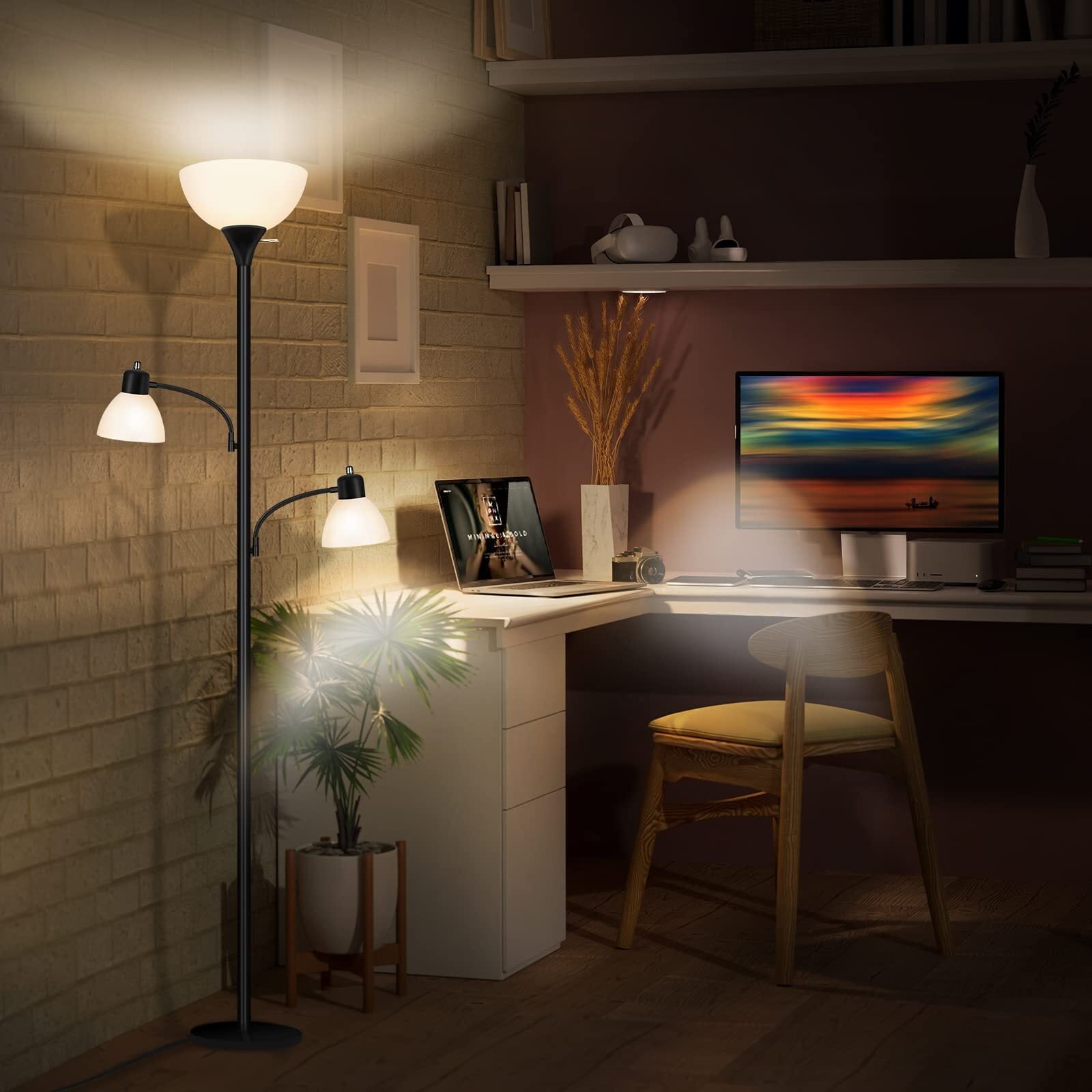 Cozylumi™ Floor Lamps for Living Room, Floor Lamp with 8W Adjustable Reading Lights