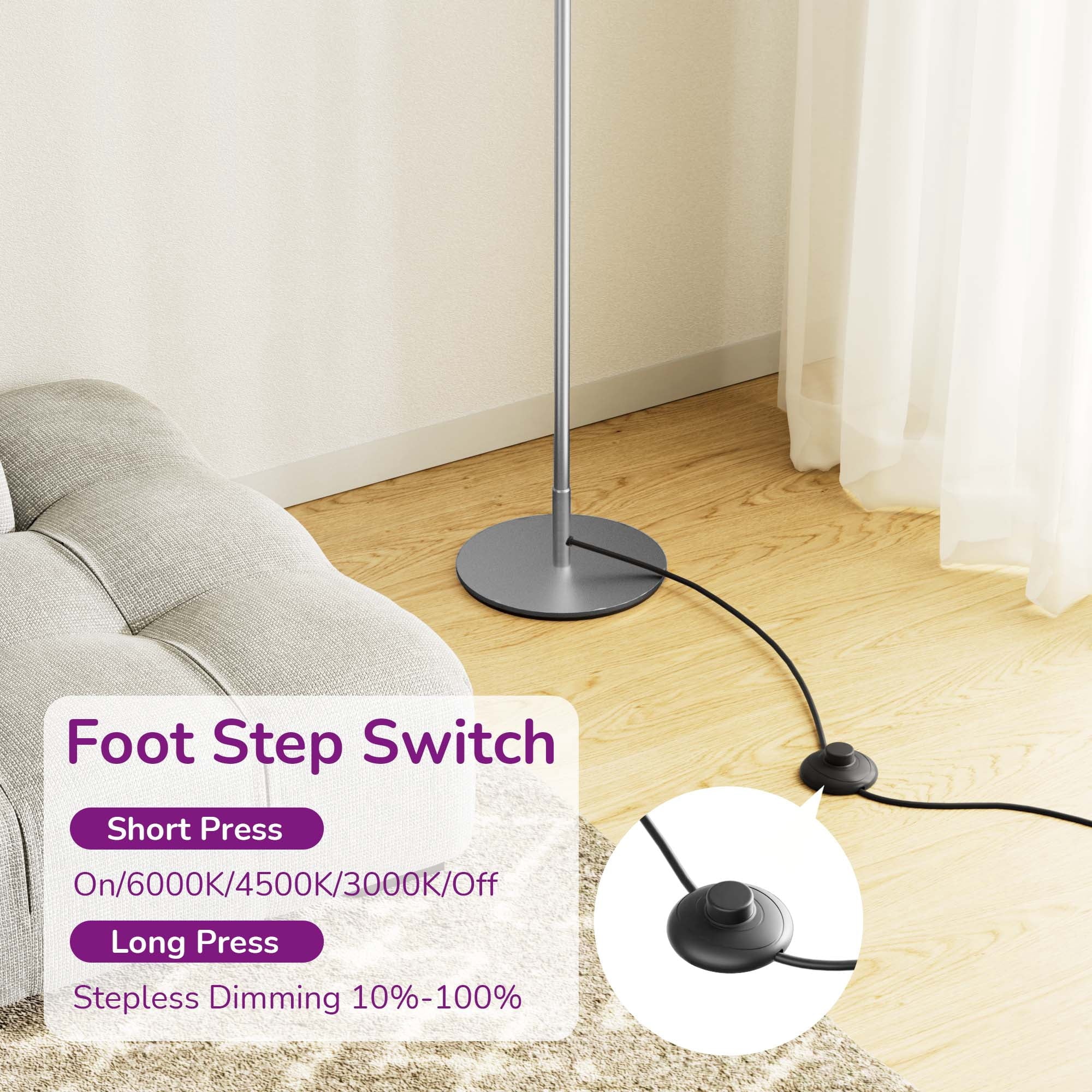 Cozylumi™ Modern LED Corner Floor Lamp Set of 2 with 2 Remote for Living Room